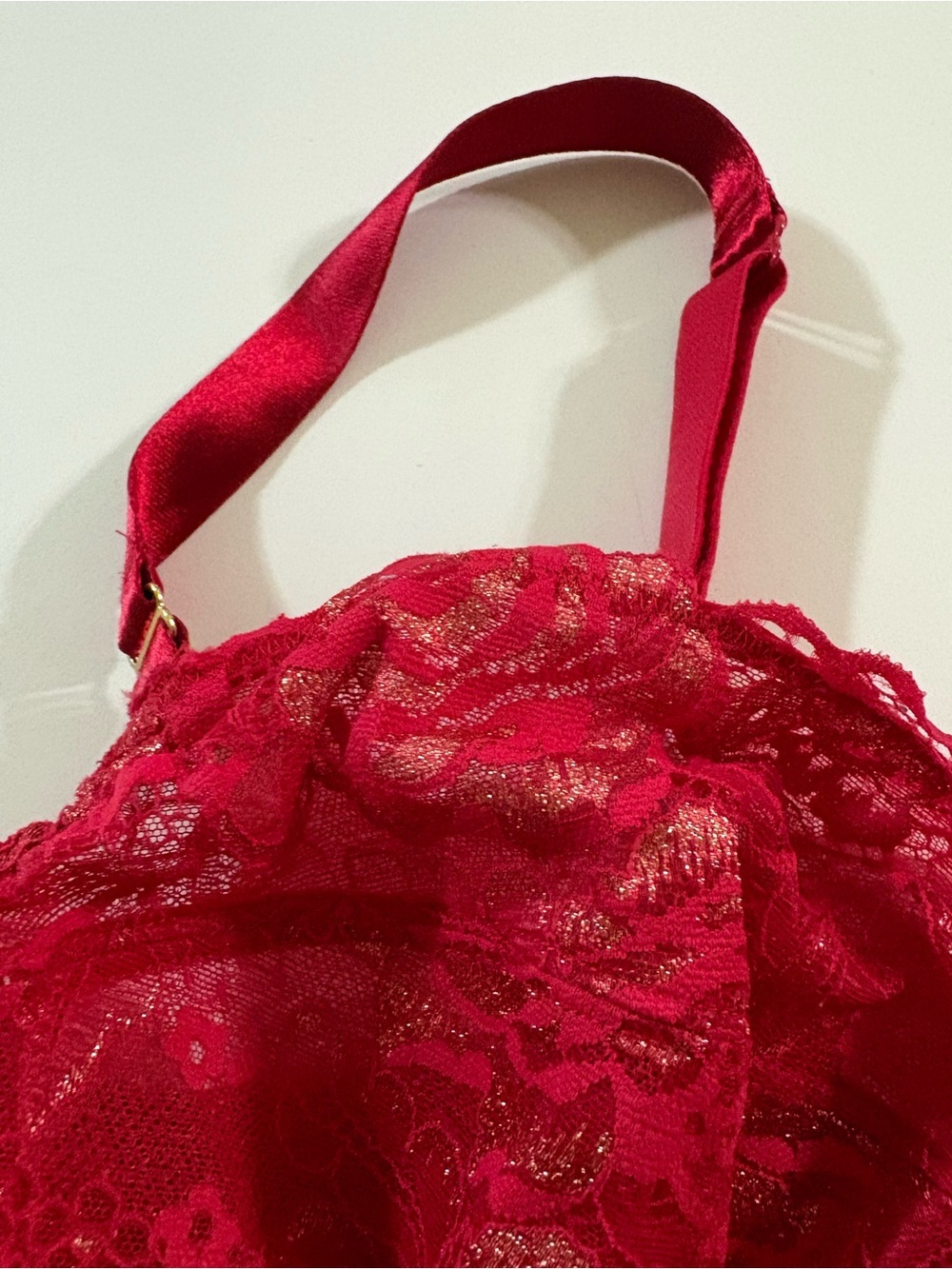 Cacique Red Lace size 44DDD Underwire Bra with Floral Detail - Picture 4 of 9